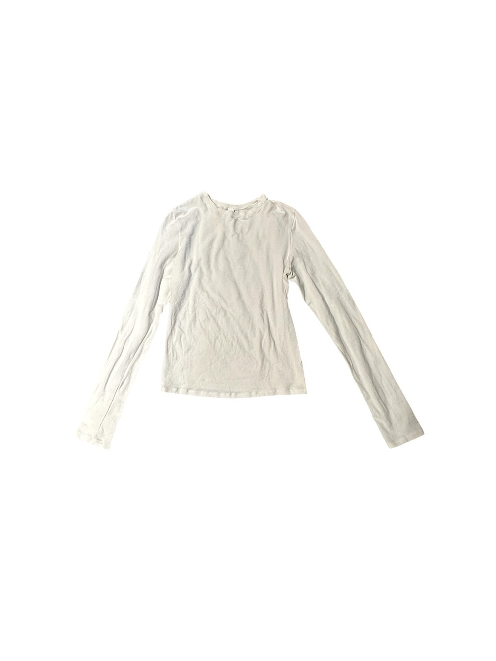 SKIMS Long Sleeve Off White Crewneck Top Size M